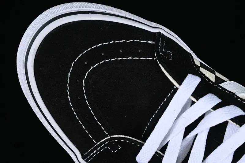 All categories Vans Vans series Vans Mid Vans China Vans Sk8-Mid black and white checkerboard mid-top casual sneakers VN0A391FQXH